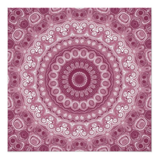 Dusty Rose Mandala Pattern Design Poster (Vorderseite)