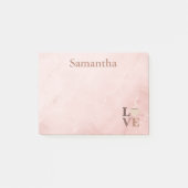 Dusty Rose Marmor Kaffee Liebe   Post-it Klebezettel (Vorderseite)