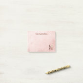 Dusty Rose Marmor Kaffee Liebe   Post-it Klebezettel (Auf Schreibtisch)