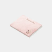 Dusty Rose Marmor Kaffee Liebe   Post-it Klebezettel (angewinkelt)