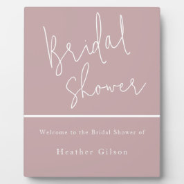 Dusty Rose Mauve Brautparty Begrüßungseingang Fotoplatte