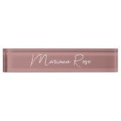 Dusty Rose Mauve Elegant Handgeschriebenes Skript Namensplakette (Vorderseite)