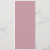 Dusty Rose Mauve Modern Wedding Menükarte (Rückseite)