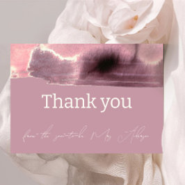 Dusty Rose Mauve Moderne Minimalistisch Dankeskarte