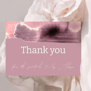 Dusty Rose Mauve Moderne Minimalistisch Dankeskarte