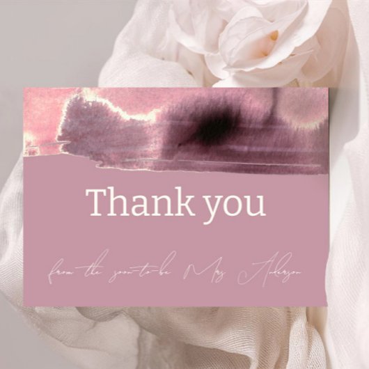 Dusty Rose Mauve Moderne Minimalistisch Dankeskarte