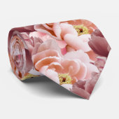 Dusty Rose Mauve Pink Blumenmuster Hochzeit Krawatte (Gerollt)