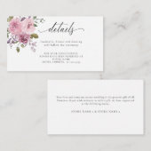 Dusty Rose Mauve Pink Blush Blumenzwiebeldetails Begleitkarte (Vorne/Hinten)