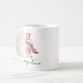 Dusty Rose Mauve Pink Floral Monogram Letter J Kaffeetasse (Vorderseite Links)