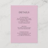 Dusty Rose Mauve QR code Wedding DETAILS Begleitkarte (Vorderseite)
