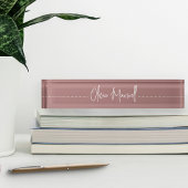 Dusty Rose Mauve Sketched Cursive Script Namensplakette