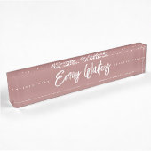 Dusty Rose Mauve Sketched Cursive Script Namensplakette