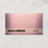 Dusty Rose Metallic Minimalistisch Business Card Visitenkarte (Vorderseite)