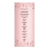 Dusty Rose Metallische Stars rosa Hochzeitsprogram Werbekarte (Hinten)