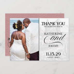 Dusty Rose Mexico Passport Dankeskarte