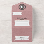 Dusty Rose Mexico Passport Wedding All In One Einladung (Außenbereich)
