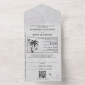 Dusty Rose Mexico Passport Wedding All In One Einladung (Innen Boden)