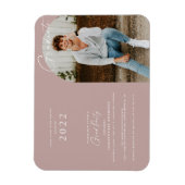 Dusty Rose Minimal Foto Abschluss Einladung Magnet (Vertikal)