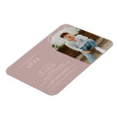 Dusty Rose Minimal Foto Abschluss Einladung Magnet (Linke Seite)