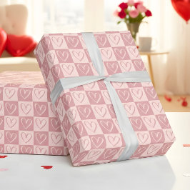 Dusty Rose Minimal Hearts Valentine Gift Geschenkpapier