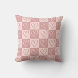 Dusty Rose Minimal Hearts Valentine Gift Kissen