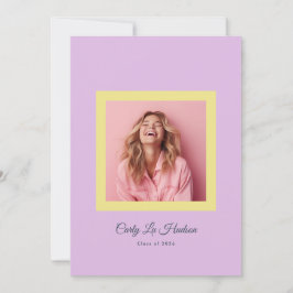 Dusty Rose Minimal High School Photo Grad Frame Ankündigung