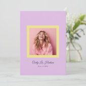 Dusty Rose Minimal High School Photo Grad Frame Ankündigung (Stehend Vorderseite)