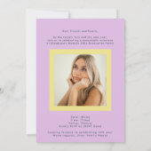 Dusty Rose Minimal High School Photo Grad Frame Ankündigung (Rückseite)