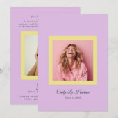 Dusty Rose Minimal High School Photo Grad Frame Ankündigung (Vorne/Hinten)