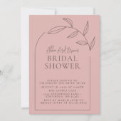 Dusty-Rose-Minimales Script-Brautparty Einladung (Vorderseite)
