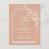 Dusty Rose Minimalist Arch Botanical Wedding Begleitkarte (Vorderseite)
