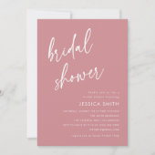 Dusty Rose Minimalist Boho Bridal Shower Einladung (Vorderseite)