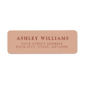 Dusty Rose Minimalist Elegant Return Stickers (Vorne)