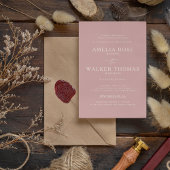 Dusty Rose Minimalistisch Hochzeitseinladung Einladung