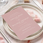 Dusty Rose Minimalistisch Hochzeitseinladung Einladung