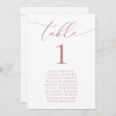 Dusty Rose Minimalistisch Hochzeitssesseln Tischnu Einladung (Vorne/Hinten)