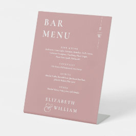 Dusty Rose Minimalistisch Modern Bar Menu Sockelschild