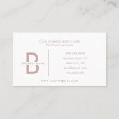 Dusty Rose Minimalistisch Moderne Beruflich Visitenkarte (Rückseite)