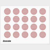 Dusty Rose Minimalistisch Monogram Wedding Danke Runder Aufkleber (Blatt)