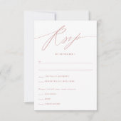 Dusty Rose Minimalistisch Script Response Card RSVP Karte (Vorderseite)