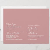 Dusty Rose Minimalistisch Script Wedding Program (Vorne/Hinten)