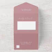 Dusty Rose Minimalistisch Wedding All In One Einladung (Außenbereich)
