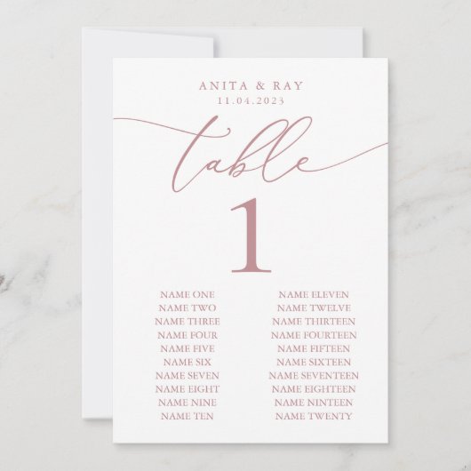 Dusty Rose Minimalistisch Wedding | Event Custom T (Vorderseite)