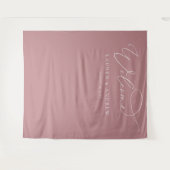 Dusty Rose Minimalistisch Wedding Foto Stand Hinte Wandteppich (Vorderseite (Horizontal))