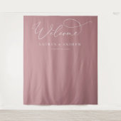 Dusty Rose Minimalistisch Wedding Foto Stand Hinte Wandteppich (Vorderseite)