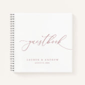 Dusty Rose Minimalistisch Wedding Gästebuch Notizblock (Vorderseite)