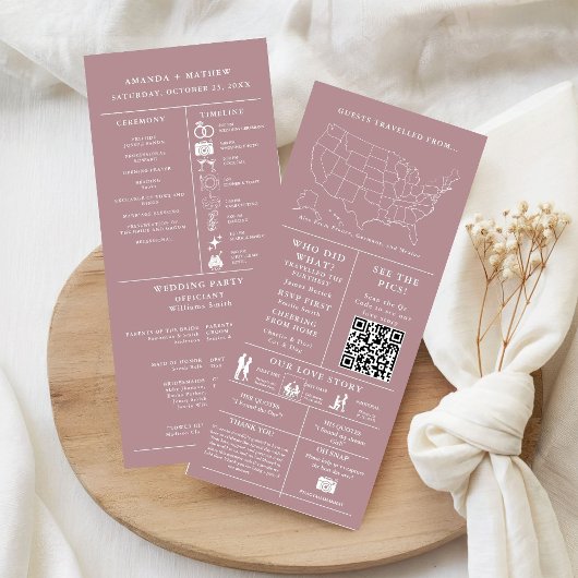 Dusty Rose Minimalistisch Wedding Infografy Progra