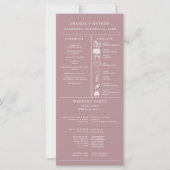 Dusty Rose Minimalistisch Wedding Infografy Progra (Vorderseite)