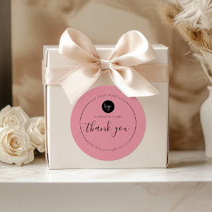 Dusty Rose Minimalistische Ästhetik Danke Circle Runder Aufkleber