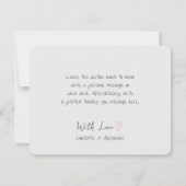 Dusty Rose Minimalistische Blume Bird Sun Zeichnen Dankeskarte (Rückseite)